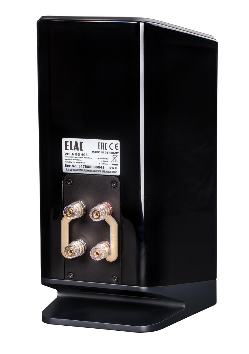 ELAC BS 403 Vela Regal-Lautsprecher (Stück) hochglanz schwarz + Elac Lautsprecherkabel 3 Meter